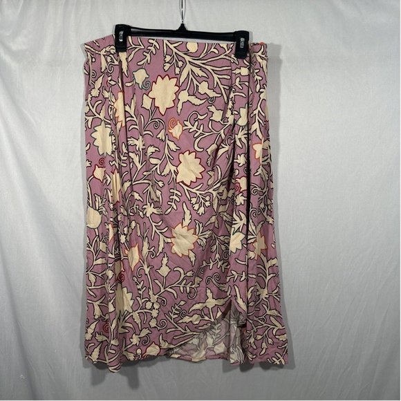 NWT $28 Knox Rose [ XXL ] Drapey A-Line Wrap Skirt in Pink‎ Floral - Picture 5 of 11